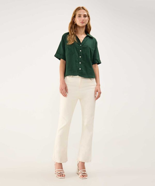 Camisa en Efecto Lino