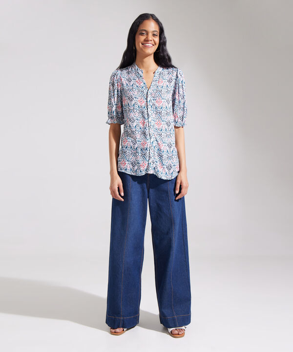Blusa Estampada Manga Al Codo
