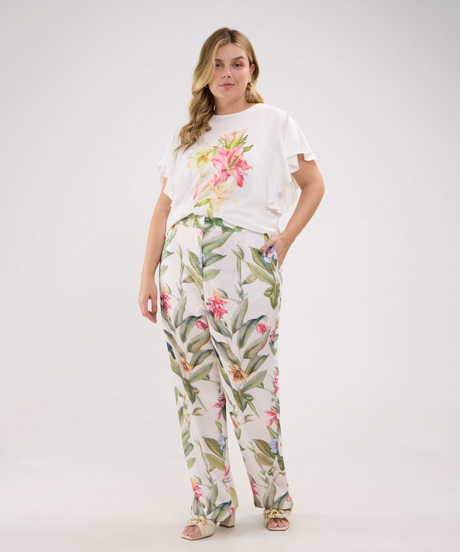 Camiseta Estampado Orquideas