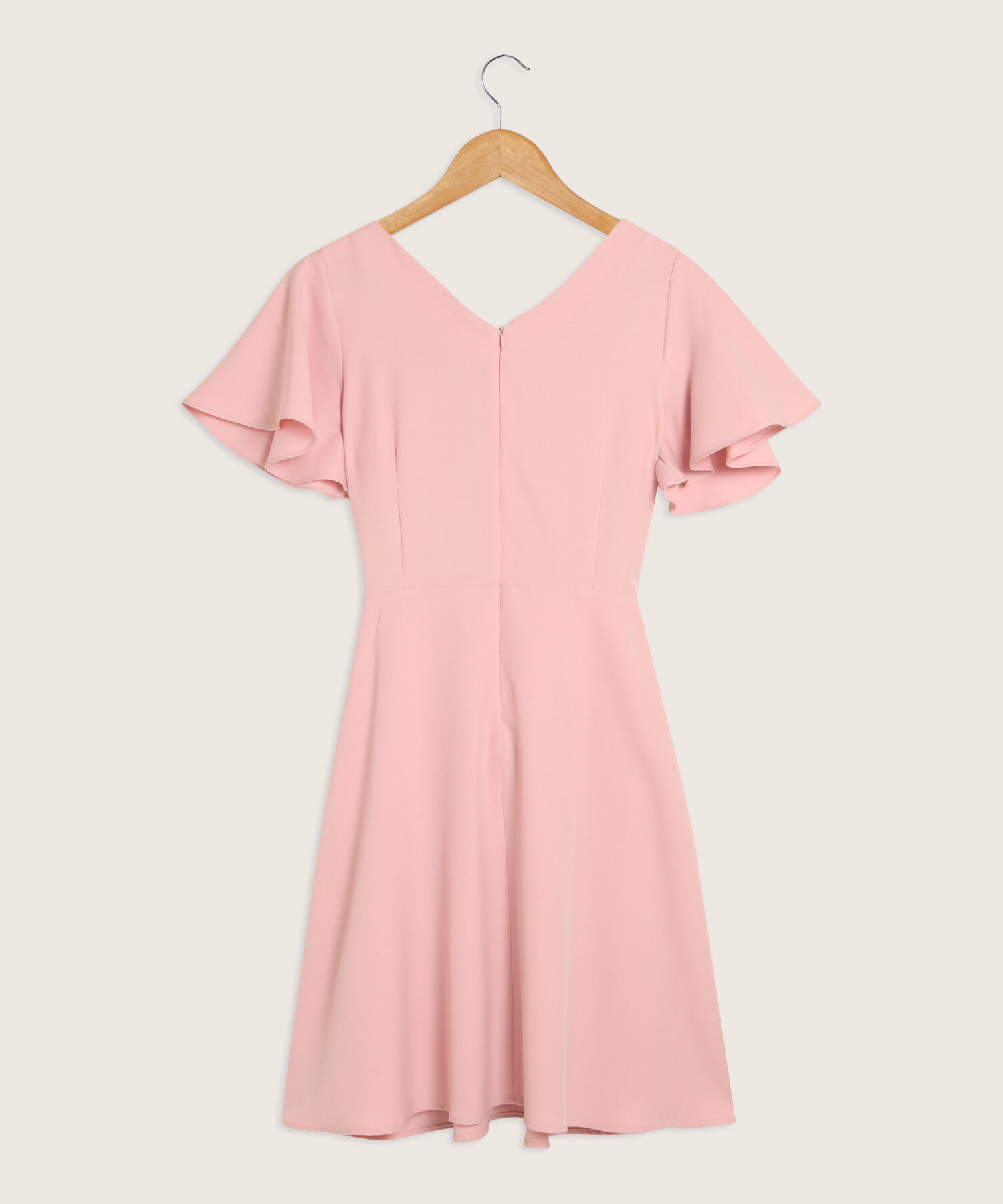 Vestido Manga Corta Cuello En V