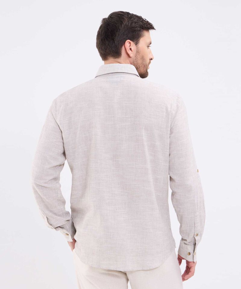Camisa manga larga unicolor para hombre