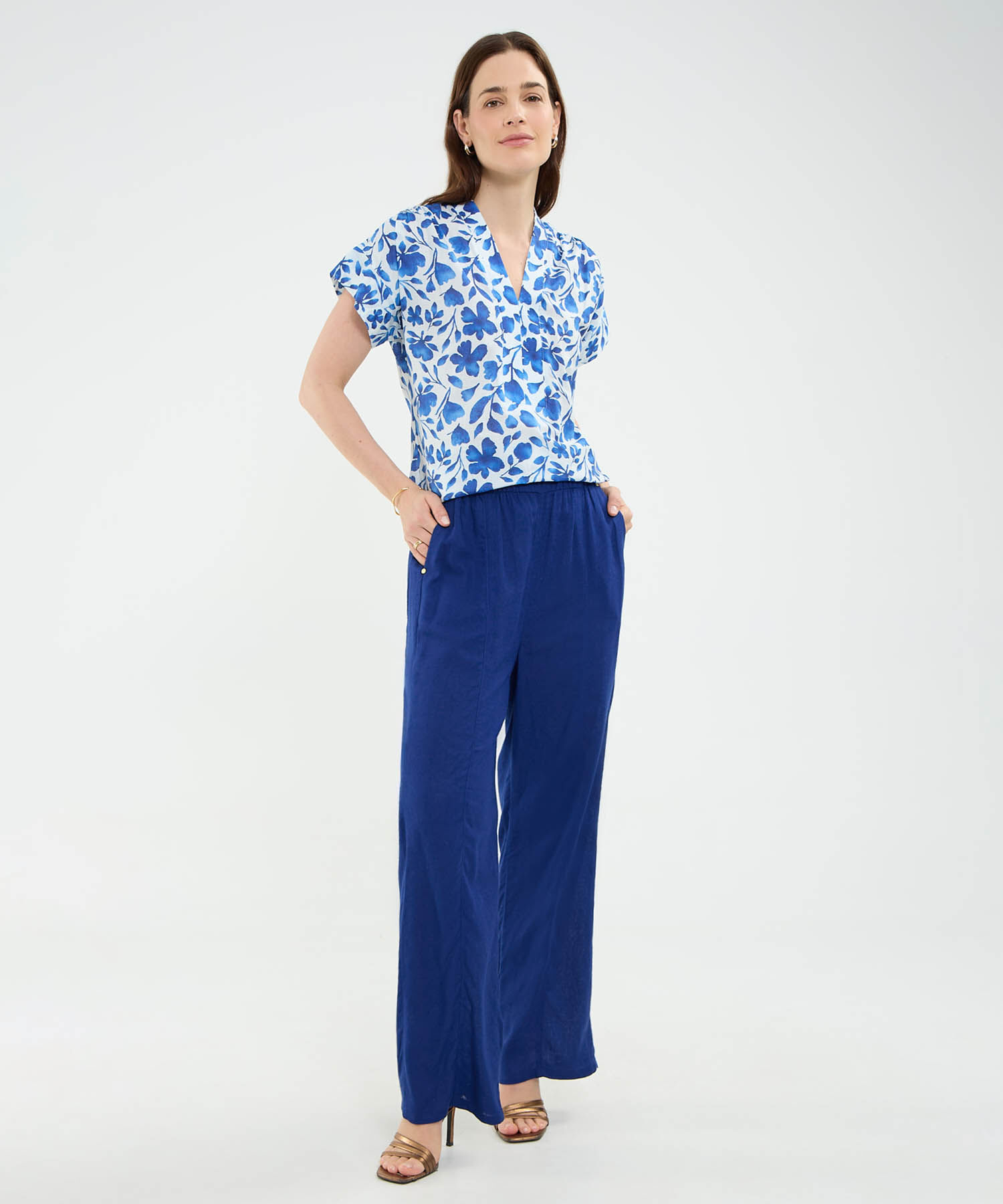 Blusa Estampada Escote en V