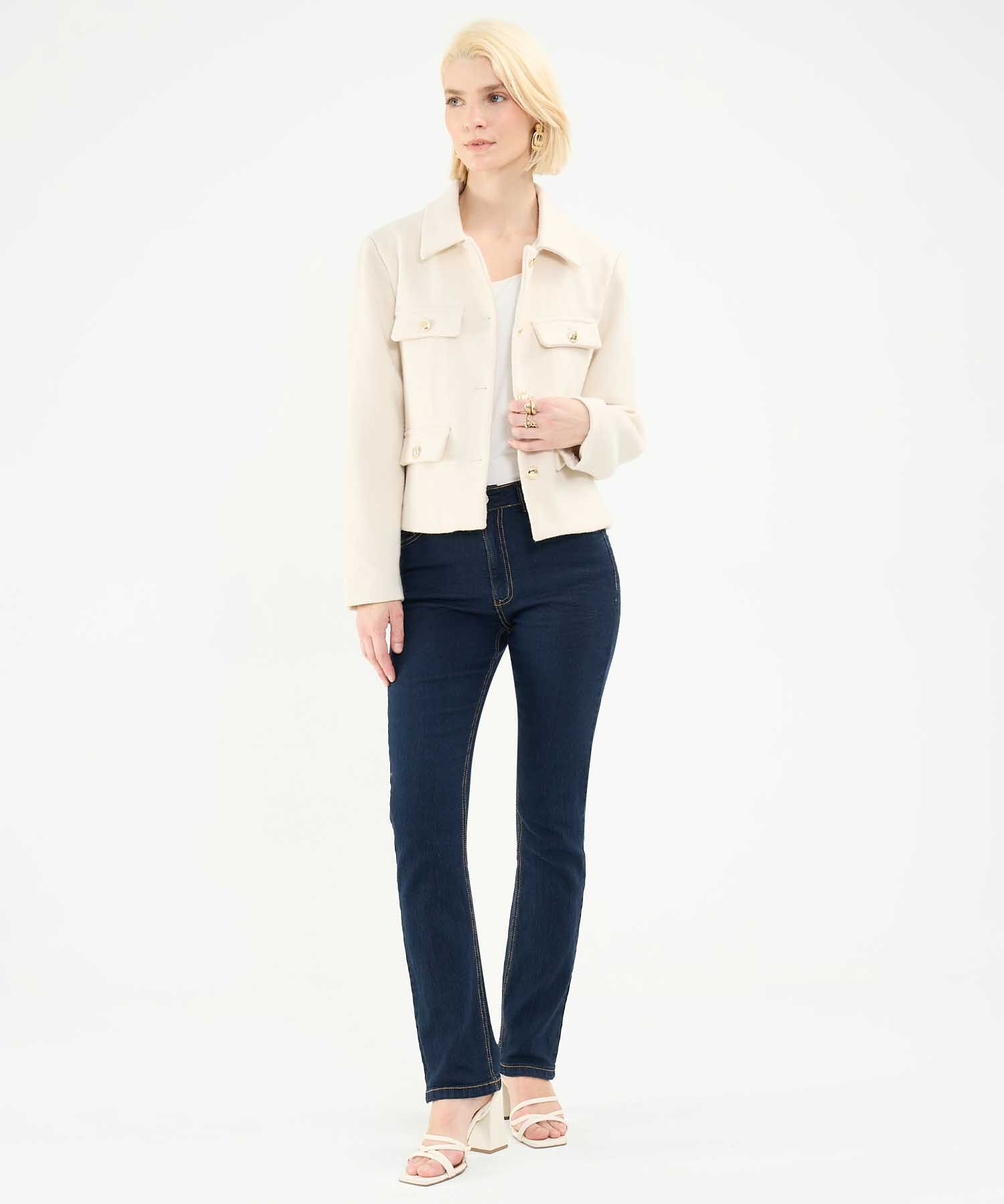 Jeans Straight Tono Negro