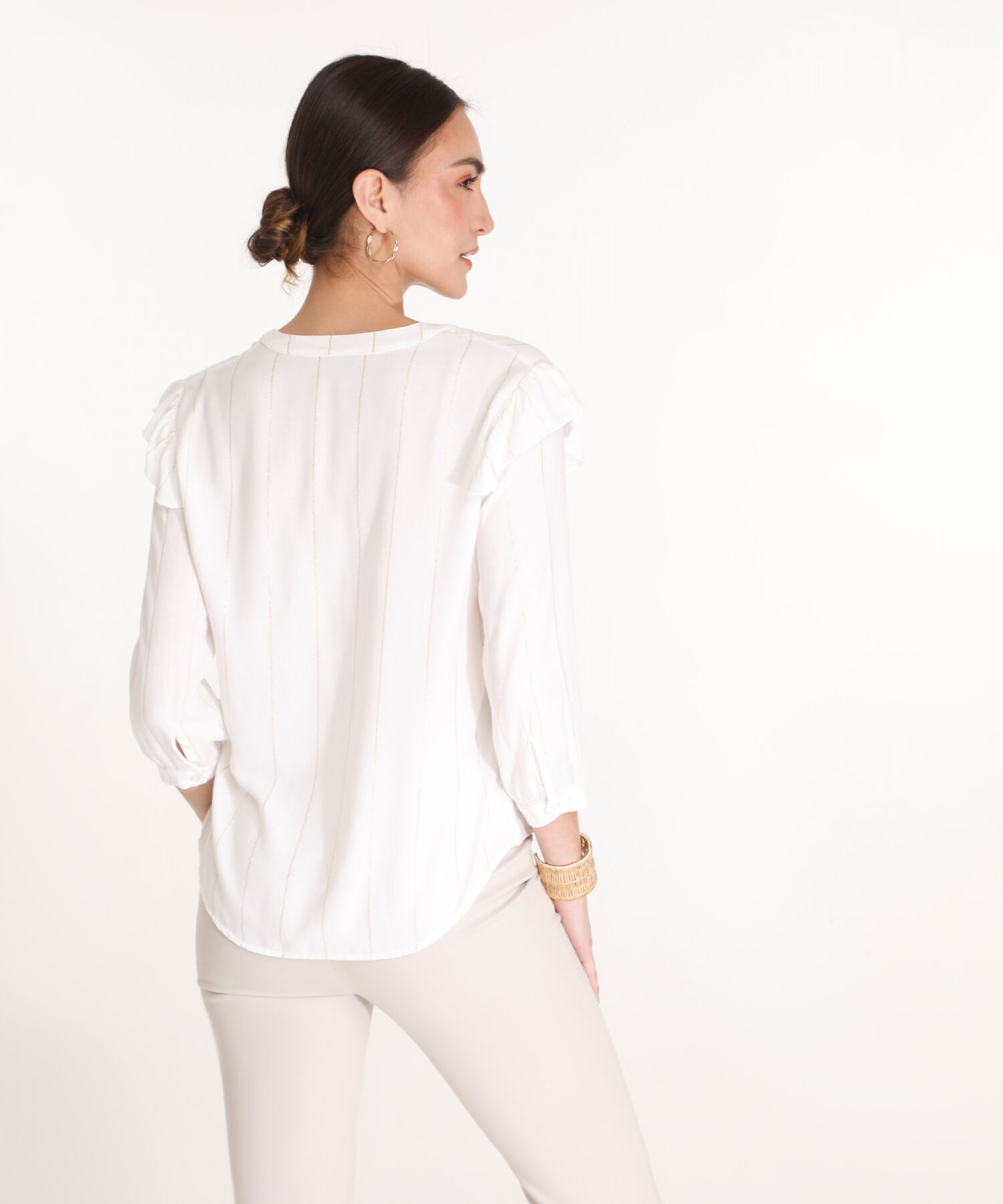 Blusa Prete&ntilde;ida Con Lurex  Manga 3/4