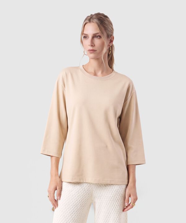 Camiseta Manga 3/4 Unicolor Para Mujer image number null