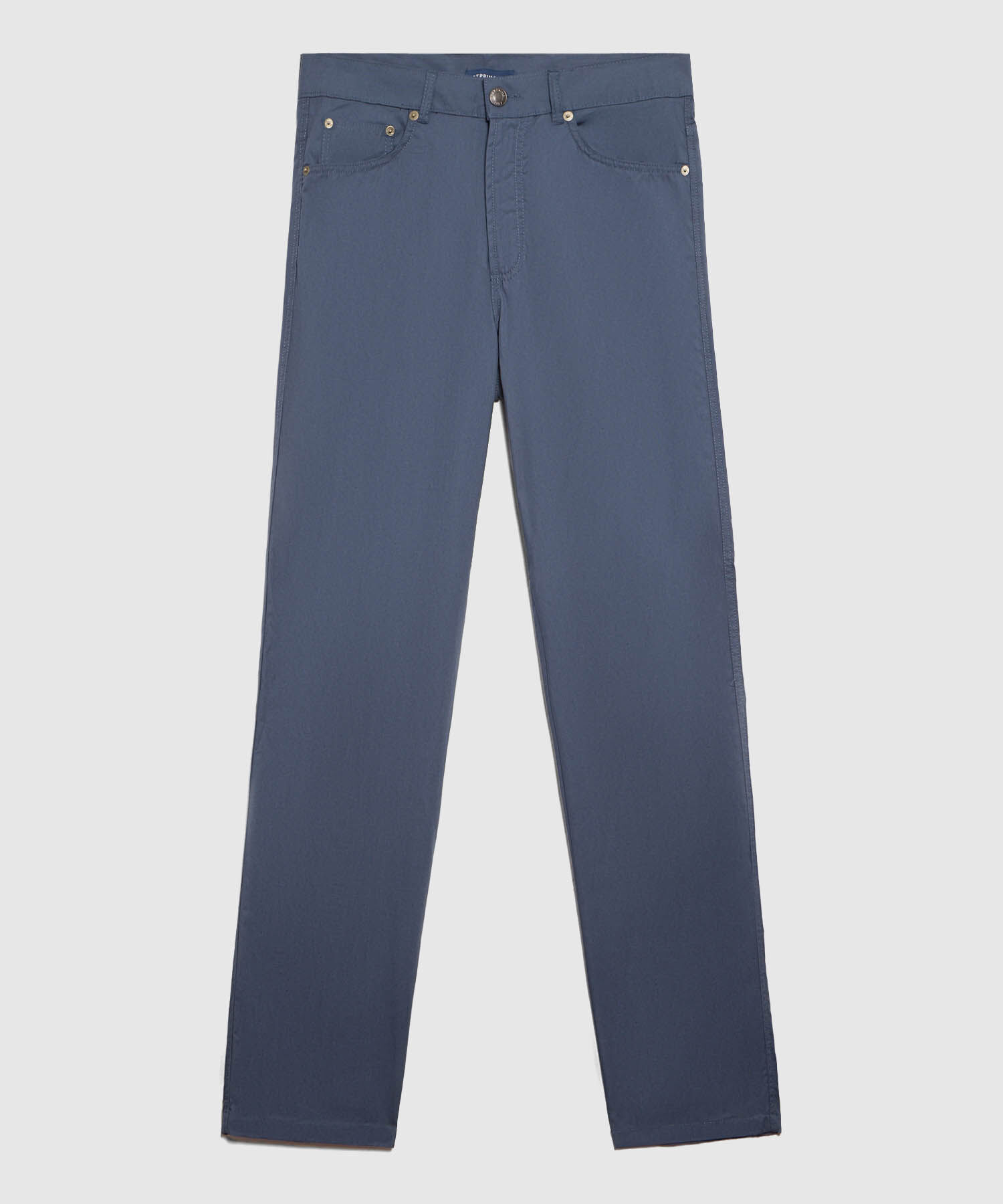 Pantalon Unicolor, 5 Bolsillos, Silueta Regular Fit
