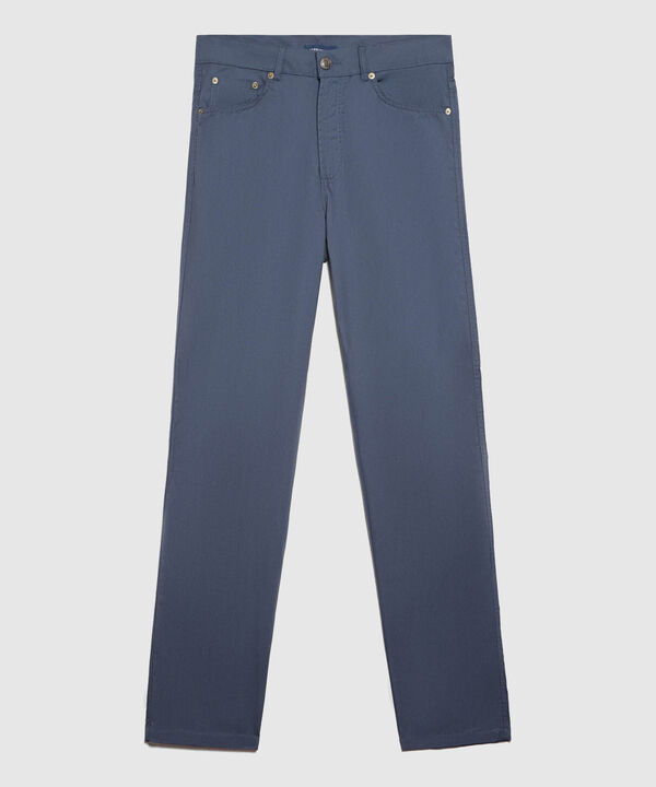 Pantalon Unicolor, 5 Bolsillos, Silueta Regular Fit