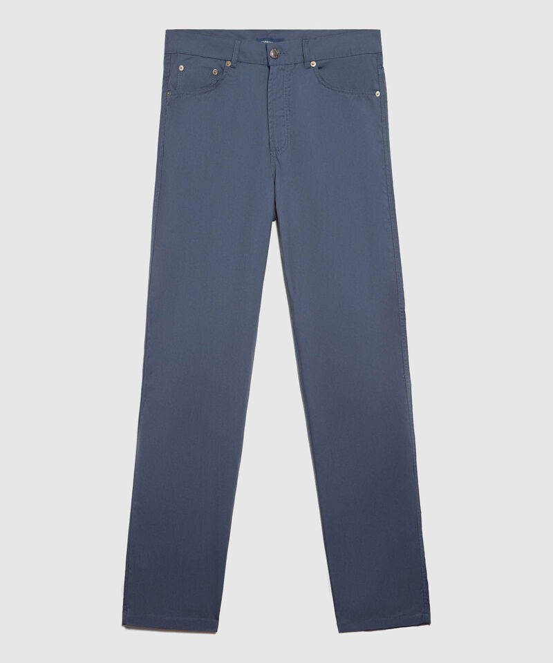 Pantalon Unicolor, 5 Bolsillos, Silueta Regular Fit