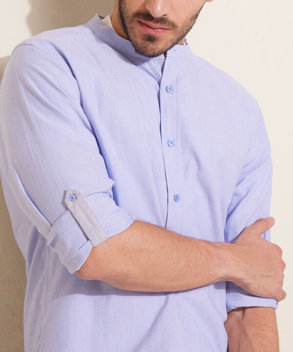 Camisa Manga Larga Cuello Neru,  Con Charretera image number null
