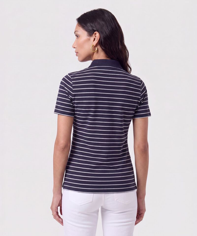 Polo Estampada Manga Corta Con Cuello Tejido Sin Bolsillo