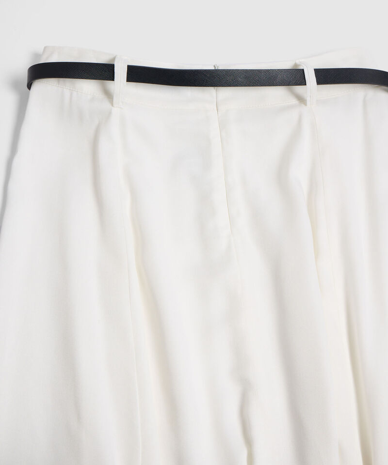 Falda Larga Fluida con Cintur&oacute;n para Mujer