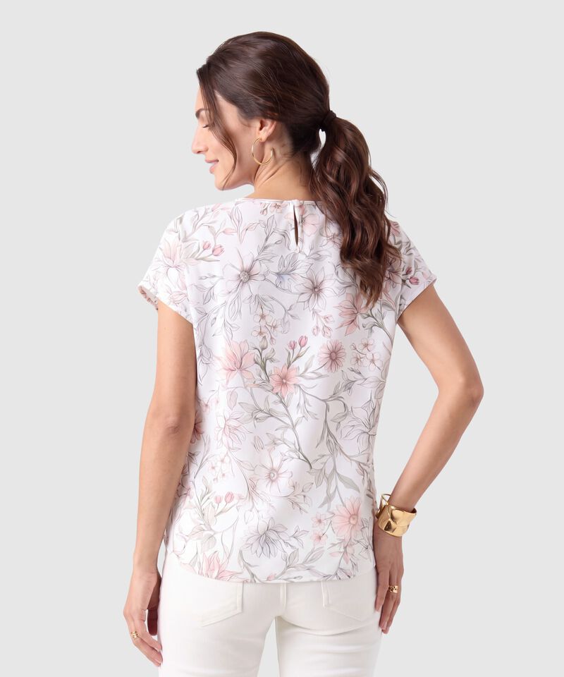 Blusa Manga Corta Ca&iacute;da Para Mujer