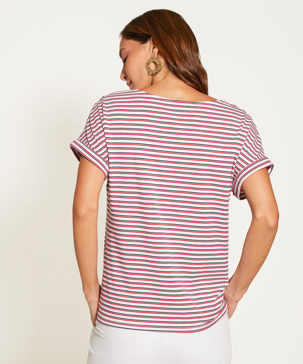 Camiseta Manga Corta Con Guardapolvo Cuello V Preteñida