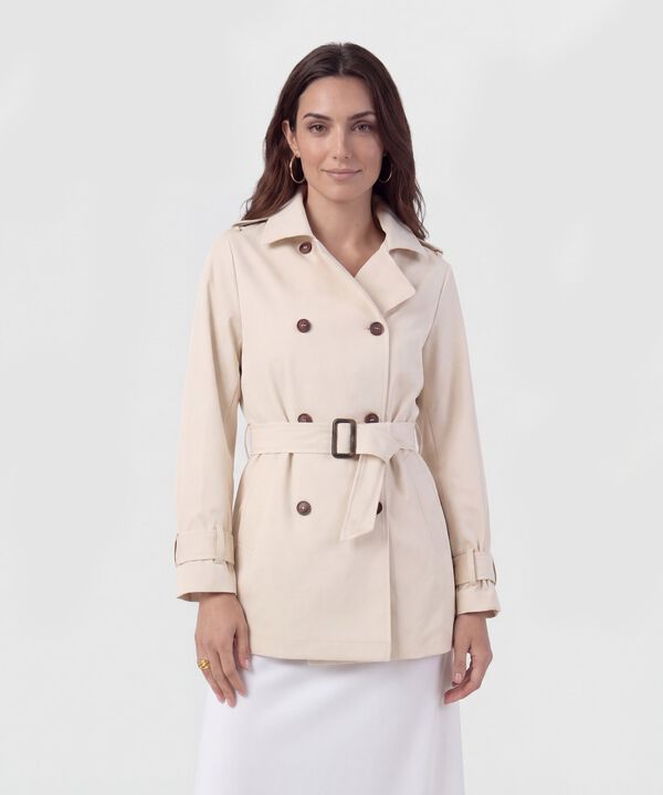 Chaqueta Trench Con Cintur&oacute;n Para Mujer