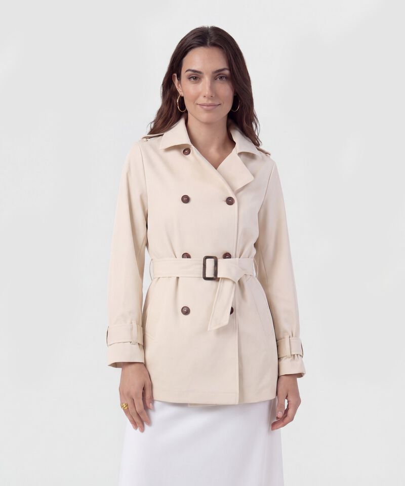 Chaqueta Trench Con Cintur&oacute;n Para Mujer