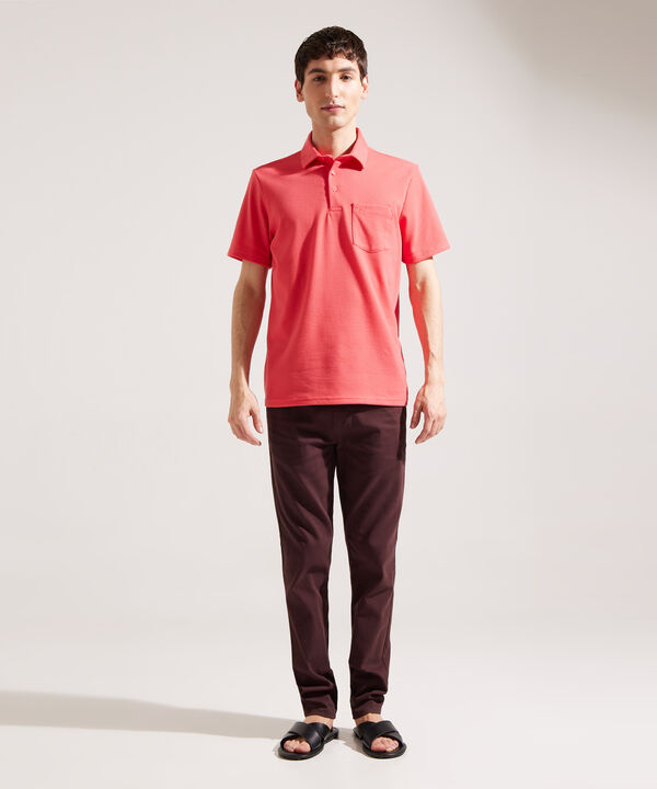 Polo Unicolor Textura  Cuello Duro Con Bolsillo Y Silueta Regular Fit, Campiello Linea Moda