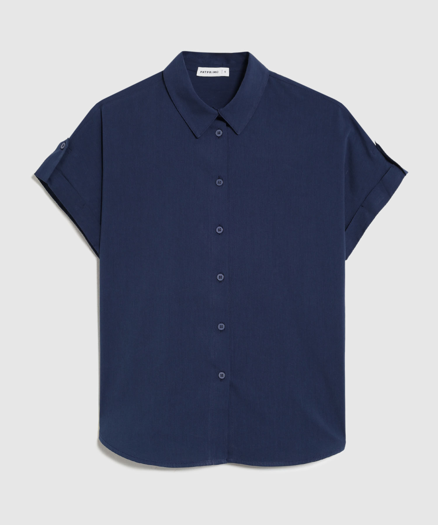 Camisa De Manga Corta Ajustable Para Mujer