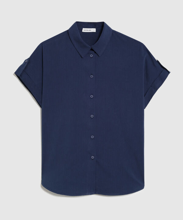 Camisa De Manga Corta Ajustable Para Mujer image number null