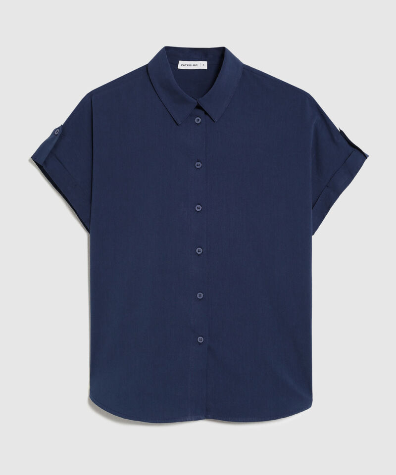 Camisa De Manga Corta Ajustable Para Mujer