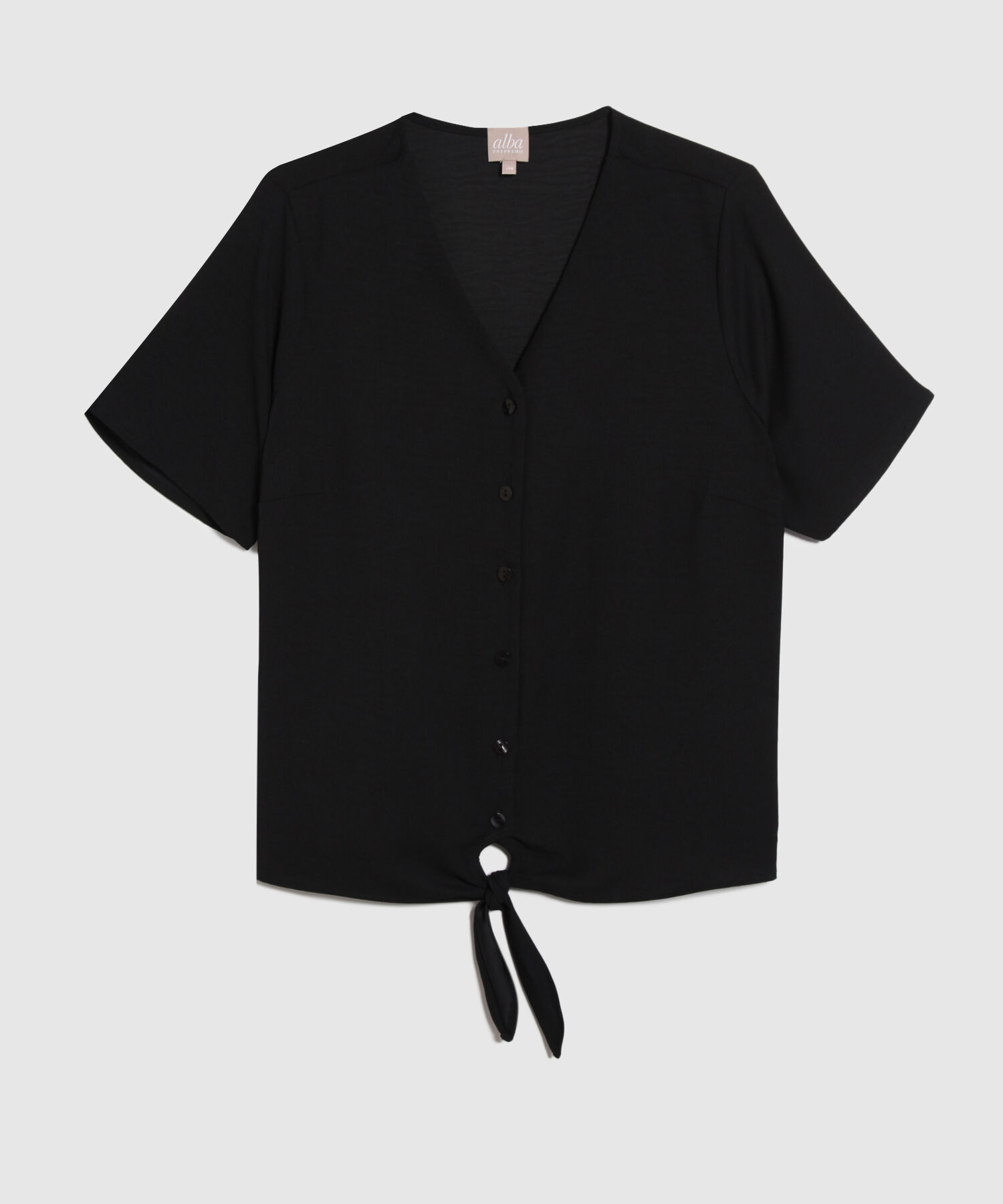 Blusa Manga Corta Con Anudado