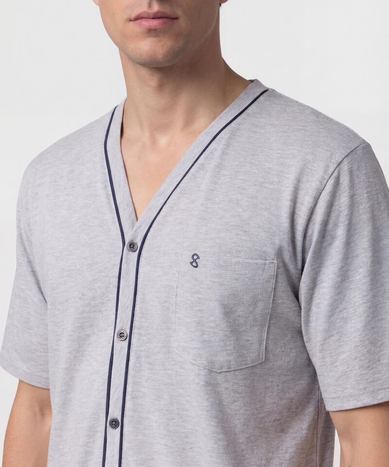 Pijama Corta Abotonada Estampada Para Hombre