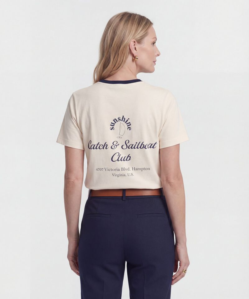 Camiseta Cuello Redondo En Contraste Mujer