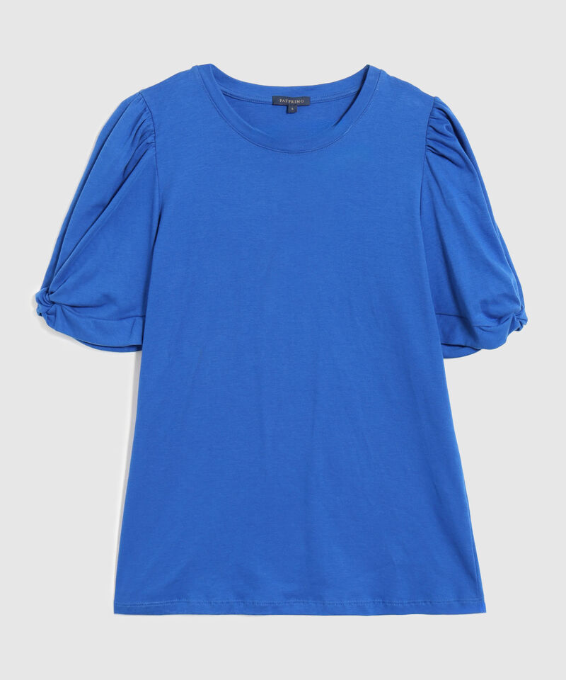 Camiseta Cuello Redondo Con Detalle En Manga
