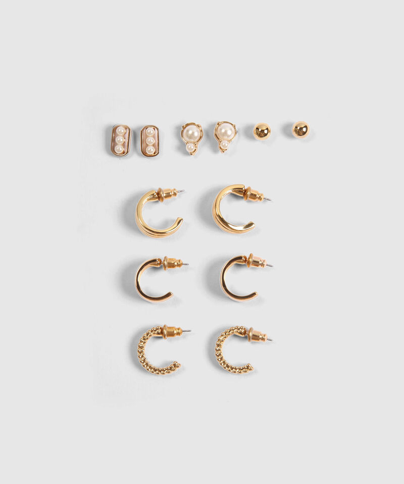 Set x 6 Aretes Dorados en Medialuna