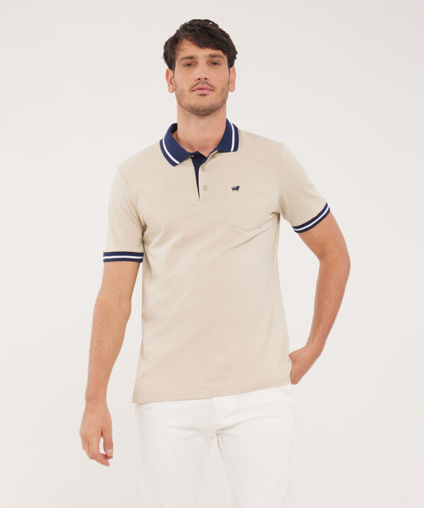 Polo Cuello Y Puños Tejidos, Jersey Unicolor, Regular ­Fit Con Bolsillo, Magia En El Caribe Linea Moda