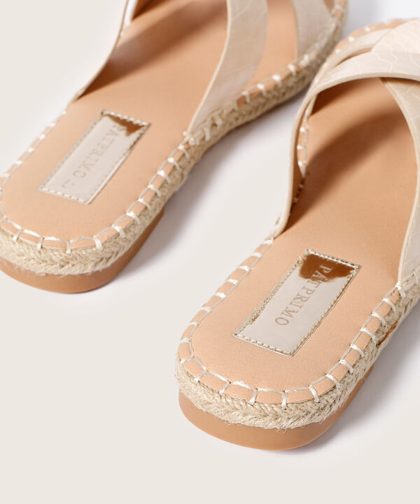 Sandalias Planas Tipo Slide Con Tiras Cruzadas Para Mujer