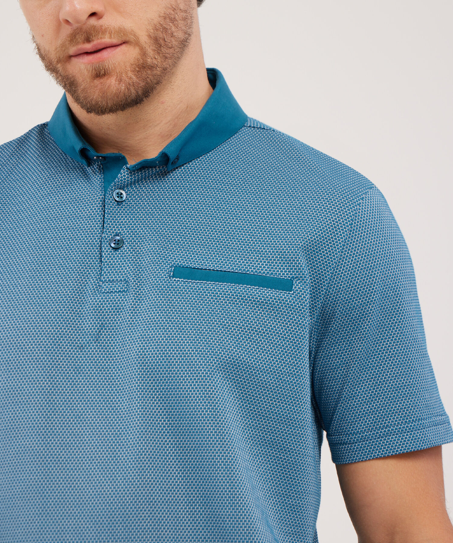 Polo  De Textura Con Cuello En Plana