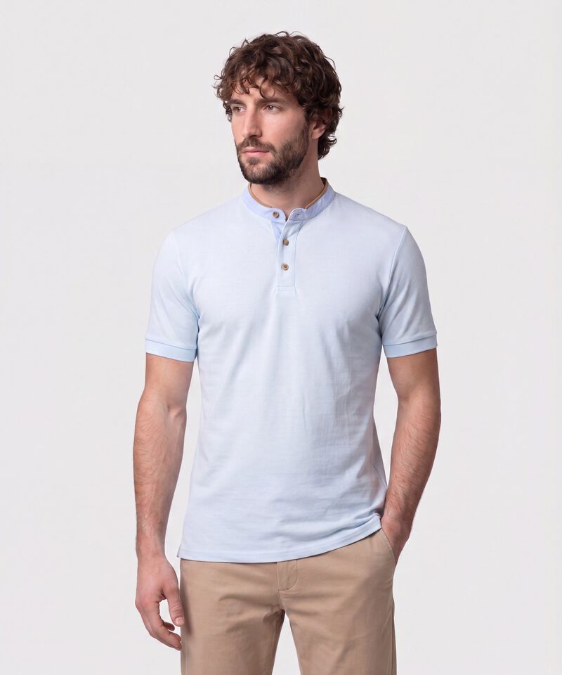 Polo Con Cuello Neru Y Pechera Hombre