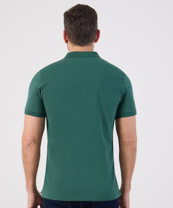 Polo Unicolor Cuello Contraste Hombre