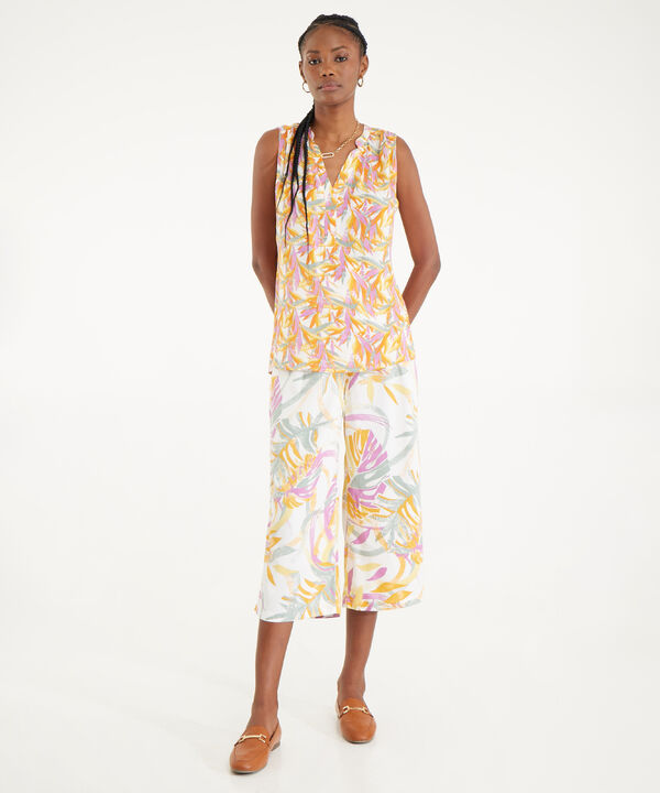 Pantalon Fluido Tipo Culotte Estampado image number null