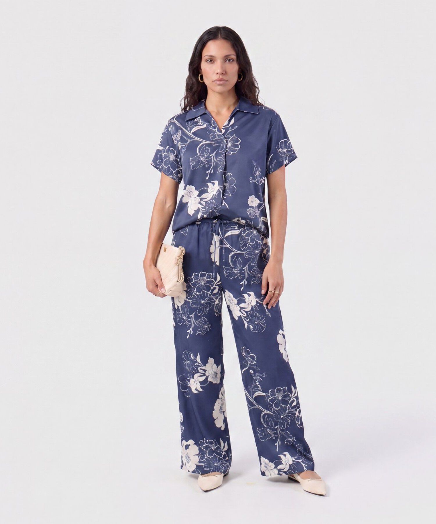 Blusa Camisera Estampada Manga Corta Para Mujer