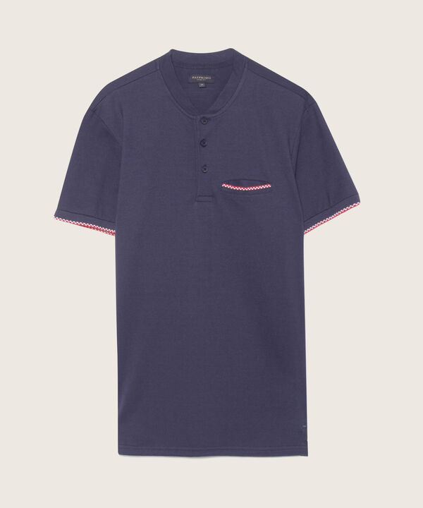 Polo Cuello Mao, Bolsillo Tejido. Slim Fit