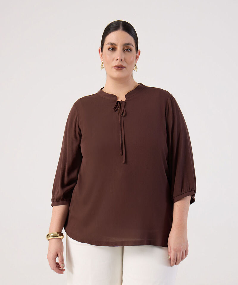 Blusa Fluida con Amarre Frontal para Mujer Curvy