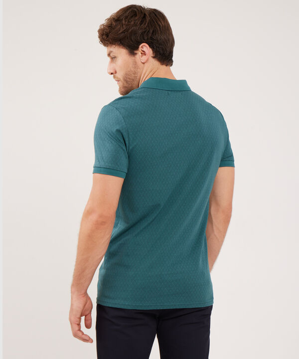 Polo Estampada, Cuello Y Puños Tejidos Con Bolsillo, Silueta Slim Fit, image number null