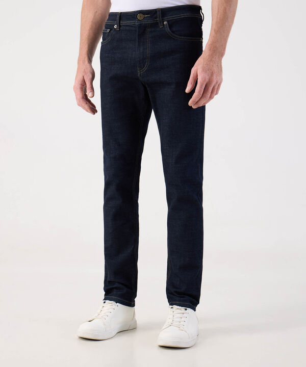 Jean de Lavado Oscuro y Corte Recto Para Hombre image number null