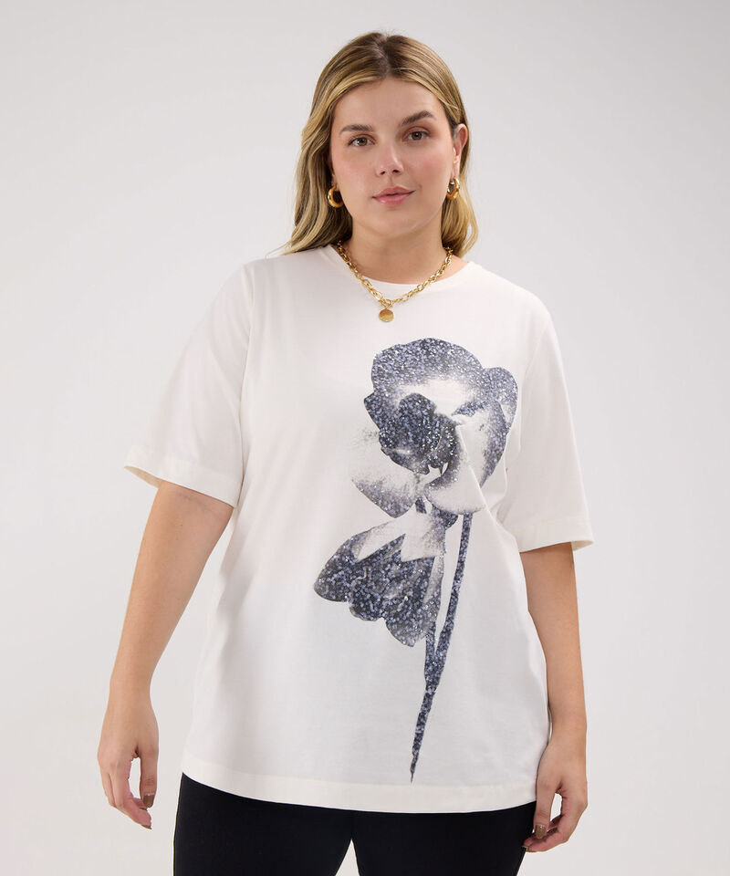 Camiseta Estampada con Brillos
