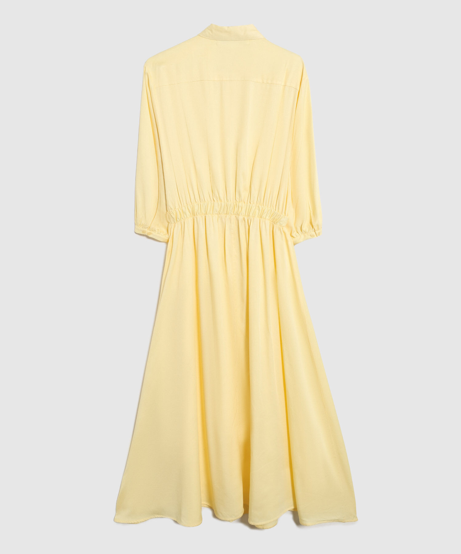 Vestido Largo Camisero Con Bolsillos Mujer