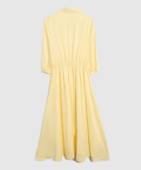 Vestido Largo Camisero Con Bolsillos Mujer