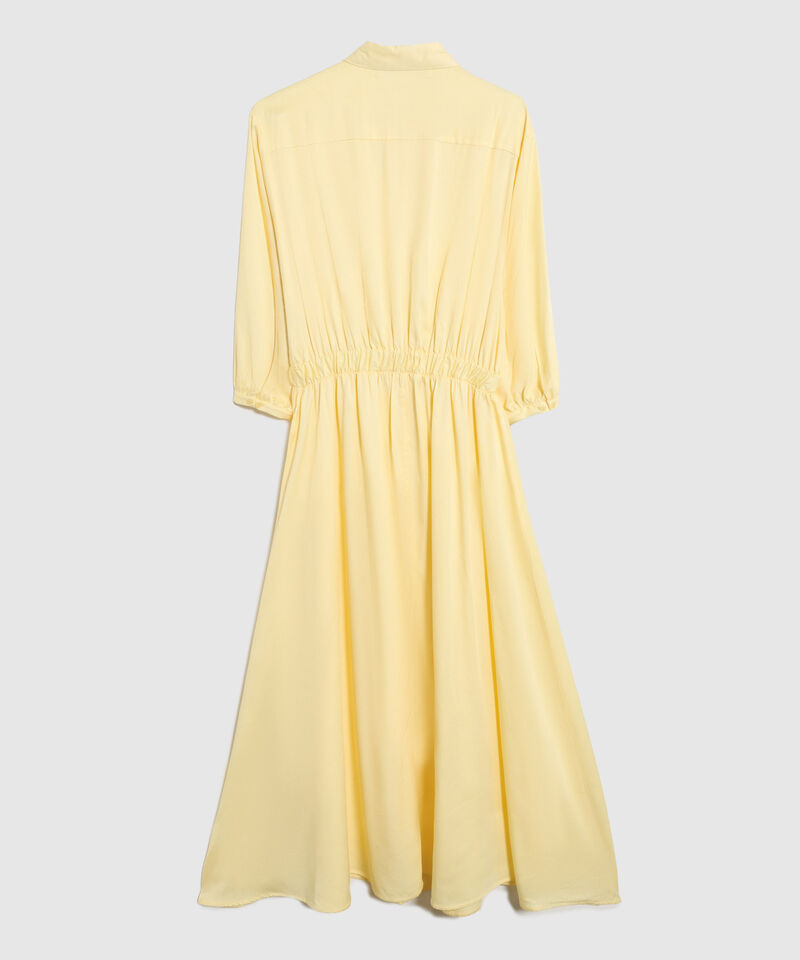 Vestido Largo Camisero Con Bolsillos Mujer