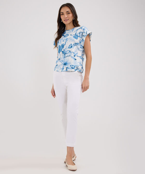 Camiseta Estampada De Hombro Rodado image number null
