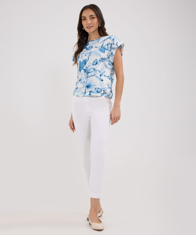 Camiseta Estampada De Hombro Rodado