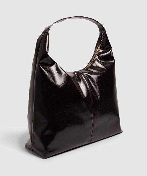 Bolso Hobo De Acabado Brillante Para Mujer image number null