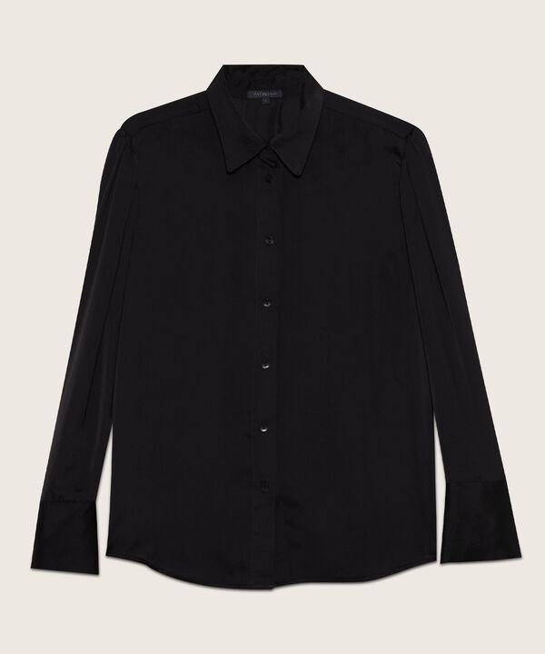 Camisa Manga Larga Unicolor En Satin