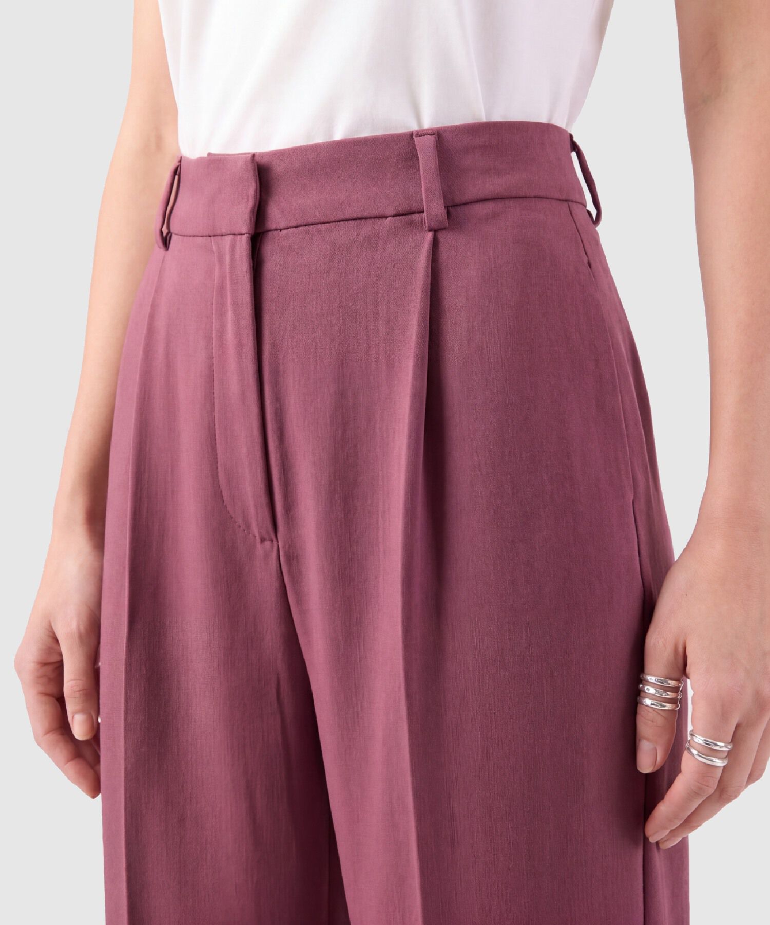 Pantal&oacute;n Unicolor De Pierna Recta Para Mujer