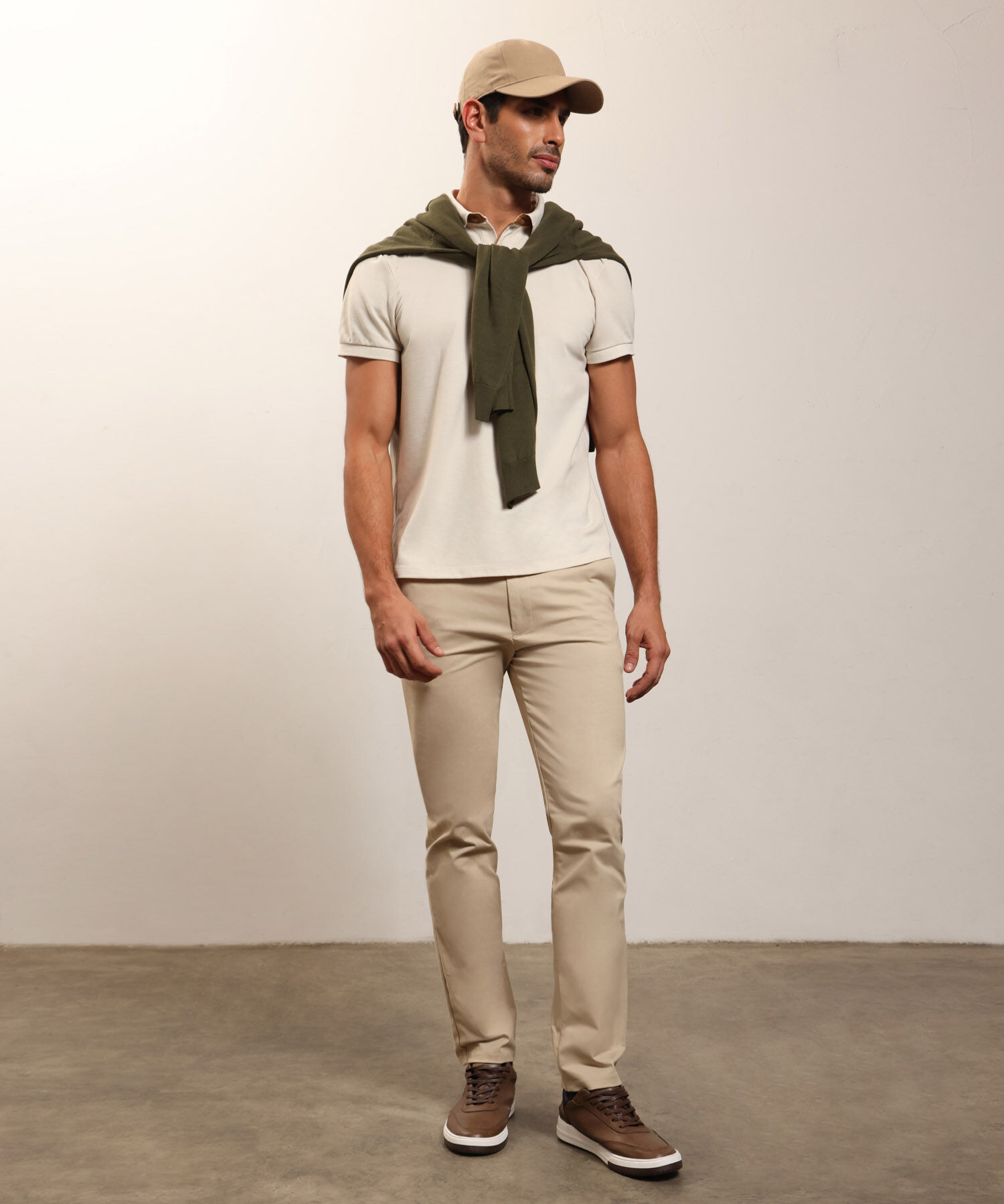 Polo De Botones Contraste Para Hombre