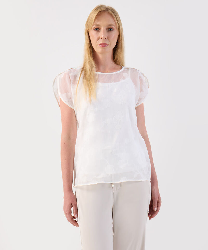 Blusa Organza Para Mujer Transparente Manga Sisa